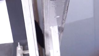 Japanese beginner shot during pissing meeting