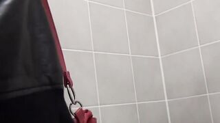 Japanese beginner shot during pissing meeting