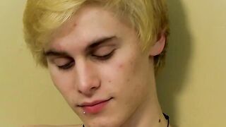 Twink cutie puts toy inside of his tight little booty hole