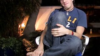 Interviewed young twink Jordan Long masturbates and cums