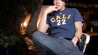 Interviewed young twink Jordan Long masturbates and cums