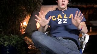 Interviewed young twink Jordan Long masturbates and cums