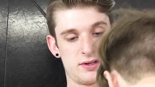 Cute young guys bareback after sloppy cocksucking foreplay