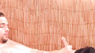 Boredom  horny Marcus Rivers to play with his big dick until he cums