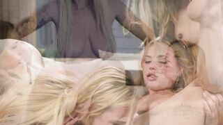 Anna Claire and two more babes get wild by fucking each other