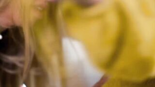 Yellow haired girls Katie Morgan and Khloe Kapri reached their peak by licking each o