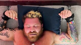 Hairy Riley was bound and endured the tickling torment by the master