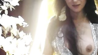 Asian shemale flashing big boobs
