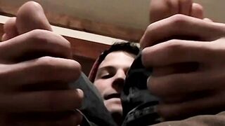 Gay Bentley sucks his sexy big feet and plays with his big cock