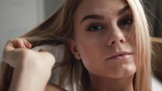 Sultry babe Nancy Ace slowly caresses her big boobs and tasty pussy