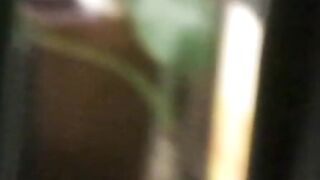 Hairy pussy cutie pussy plays while kinky voyeur watches