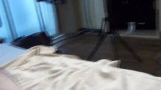 Japanese twink pulls his throbbing dick out to masturbate