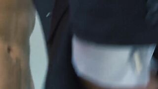 Wild man in suit Logan Moore rimmed and doggystyle pounded
