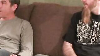 Kinky mature senior swallows rock hard cock from young hunk