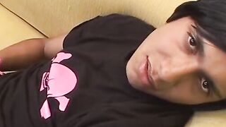 Young latino Matias tugging his big hard dong until he cums