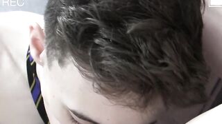 Adorable gay youngster Harry Alexander sucks dick on POV cam