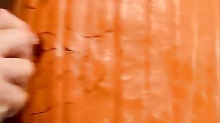 Billy and Chain carves holes on pumpkin and fucks