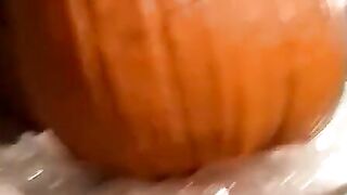 Billy and Chain carves holes on pumpkin and fucks