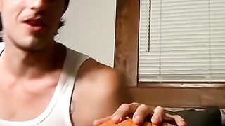 Billy and Chain carves holes on pumpkin and fucks