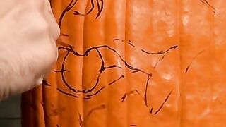 Billy and Chain carves holes on pumpkin and fucks
