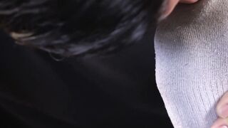 Hairy muscular stud receives foot worship and toe licking