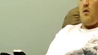 Horny gay guy dick spanks fat ass before wanking up to cum