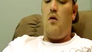 Horny gay guy dick spanks fat ass before wanking up to cum