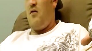 Horny gay guy dick spanks fat ass before wanking up to cum