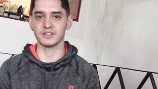 Shy Latino jock drilled hard doggystyle for huge cumshot