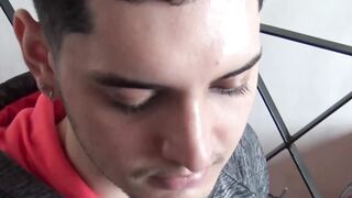 Shy Latino jock drilled hard doggystyle for huge cumshot