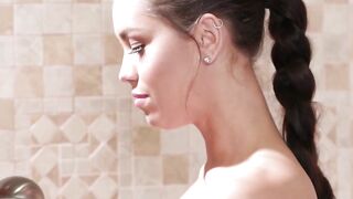 Pussy licking my blonde bff n the shower