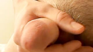 Hardcore smoker Bryce Corbin jerks in bed and blows warm hot cum on his chest