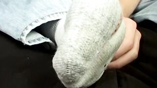 Sexy slim Ryan Connors loves licking his feet especially when it has his tasty cum