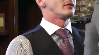 Man in suit Darius Ferdynand doggystyle fucked by classy gay