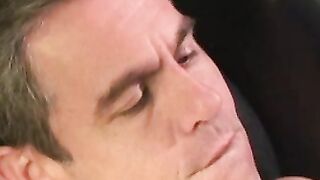 Throbbing cock senior jerking off before a massive cumshot