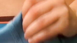 Adorable young twink masturbates big dick solo and cums