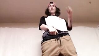 Straight skater dude Sean Johansen wanks his fat meat