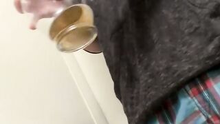 Good looking straight jock jerks it off in the closet solo