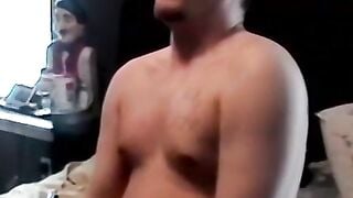 White dude wanks off and cums all over his friends face