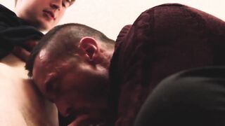 Provocative fair twink riding his stepdads fat dick and cumming