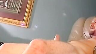 Blond bearded amateur cums while masturbating on cam solo