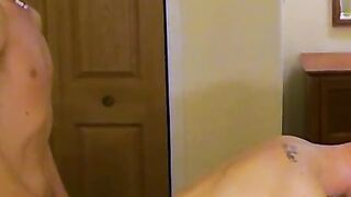 Aiden Connors gets his ass drilled hard after a blowjob from Joshua Morgan