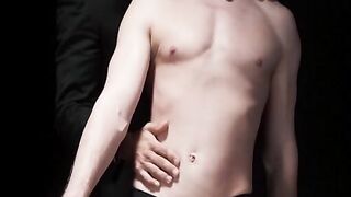 Hot Cole Blue jerks cock while getting rammed by bald stud Adam Snow