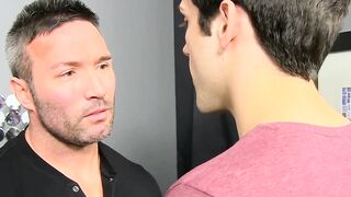 Cute guy Aiden Summers get a hard pumping from a muscled dude