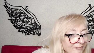 Blonde MILF with glasses on webcam