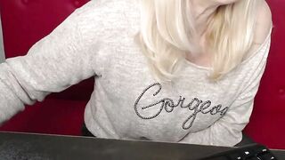 Blonde MILF with glasses on webcam