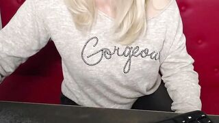 Blonde MILF with glasses on webcam