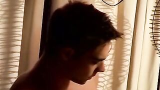 Jayden takes a cum fix from Zack and Austin after taking on both their dicks