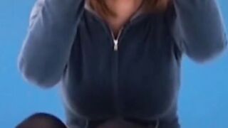Clothing peeing with staggering short haired Japanese goddess