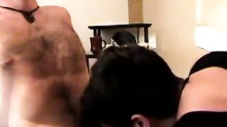 My buddy Tyler looks so sexy while his girlfriend sucks his massive and hairy cock